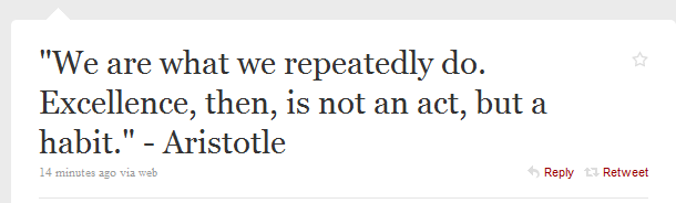 Tweet on Aristotle and habit
