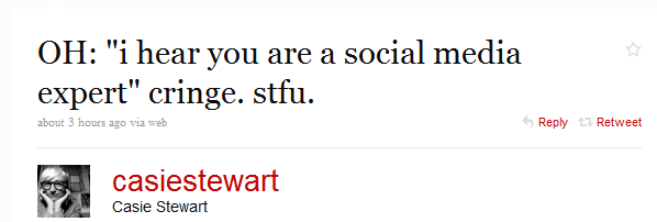 A tweet on hating twitter experts